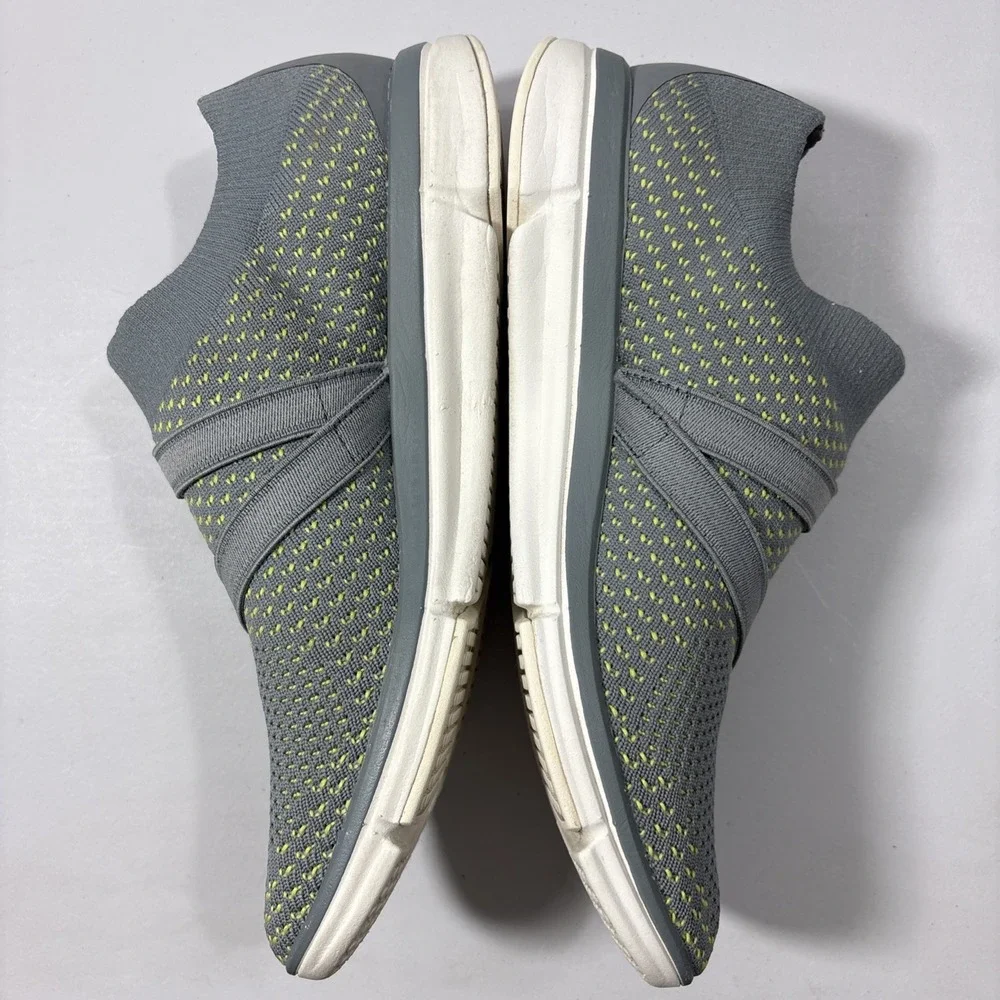 Merrell Zoe Sojourn Lace Knit Sneakers Gray Lime Green Slip On Walking Shoes 8